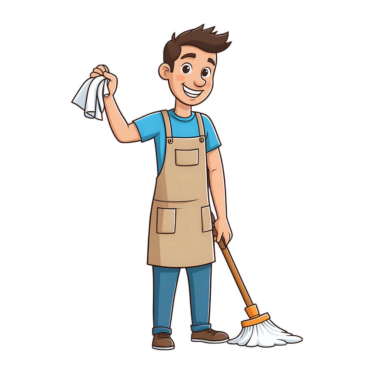 man ai generated cleaning floor 8848465